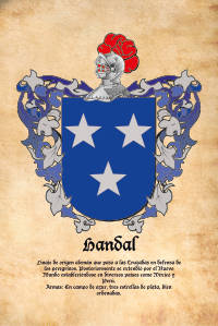 Escudo heráldico del apellido Handal