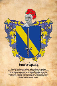 Escudo heráldico del apellido HENRIQUEZ
