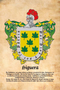 Escudo heráldico del apellido HIGUERA