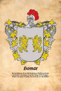 Escudo heráldico del apellido HOMAR