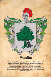 Escudo heráldico del apellido HUALDE