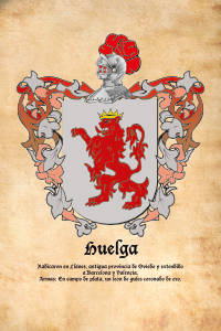 Escudo heráldico del apellido HUELGA