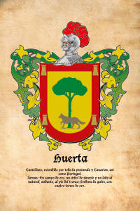 Escudo heráldico del apellido HUERTA
