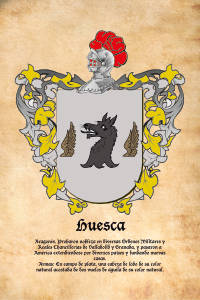 Escudo heráldico del apellido HUESCA