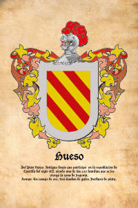 Escudo heráldico del apellido HUESO