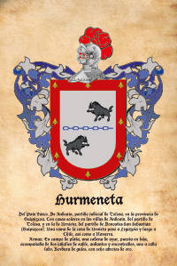 Escudo heráldico del apellido HURMENETA