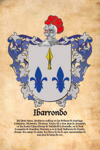 Escudo heráldico del apellido IBARRONDO