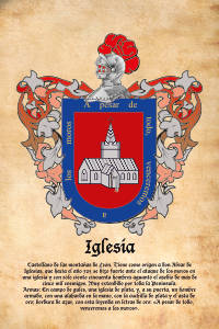 Escudo heráldico del apellido IGLESIA
