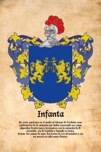 Escudo heráldico del apellido INFANTA