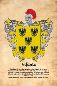 Escudo heráldico del apellido INFANTE