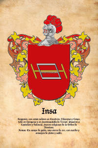Escudo heráldico del apellido INSA
