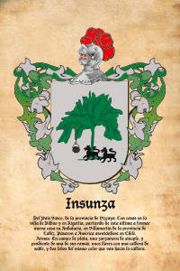Escudo heráldico del apellido INSUNZA