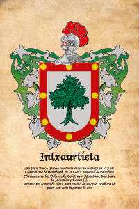 Escudo heráldico del apellido INTXAURTIETA