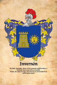 Escudo heráldico del apellido INVERNON