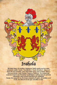 Escudo heráldico del apellido IRAHOLA