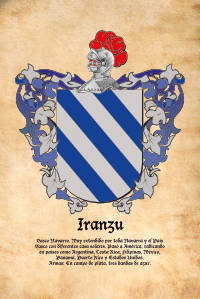 Escudo heráldico del apellido IRANZU