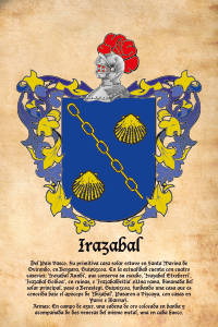 Escudo heráldico del apellido IRAZABAL