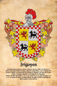 Escudo heráldico del apellido IRIGOYEN