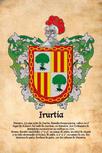 Escudo heráldico del apellido IRURTIA