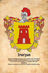 Escudo heráldico del apellido IRURZUN