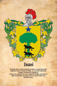 Escudo heráldico del apellido ISASI