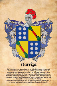 Escudo heráldico del apellido ITURRIZA
