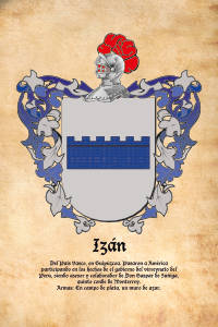 Escudo heráldico del apellido IZAN