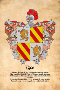 Escudo heráldico del apellido IZCO