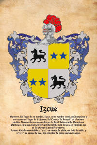 Escudo heráldico del apellido IZCUE