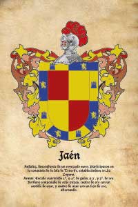 Escudo heráldico del apellido JAEN