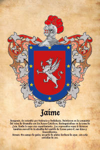 Escudo heráldico del apellido JAIME