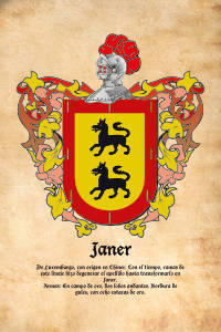 Escudo heráldico del apellido JANER