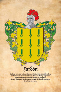 Escudo heráldico del apellido JARDON