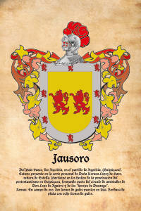 Escudo heráldico del apellido JAUSORO