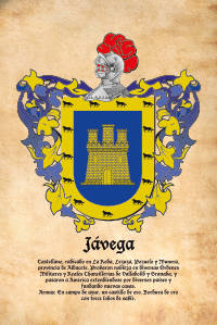 Escudo heráldico del apellido JAVEGA