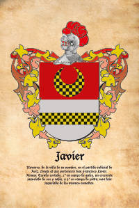 Escudo heráldico del apellido JAVIER
