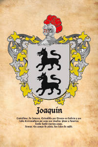 Escudo heráldico del apellido JOAQUIN
