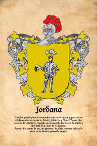 Escudo heráldico del apellido JORDANA