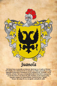 Escudo heráldico del apellido JUANOLA
