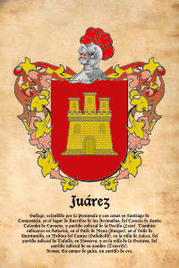 Escudo heráldico del apellido JUAREZ
