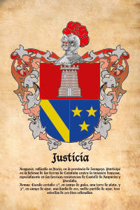 Escudo heráldico del apellido JUSTICIA