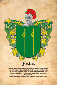 Escudo heráldico del apellido Justos