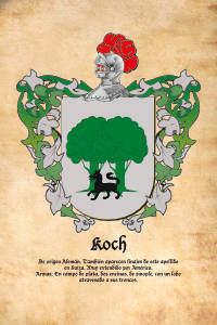 Escudo heráldico del apellido KOCH