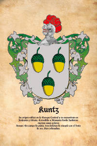 Escudo heráldico del apellido KUNTZ