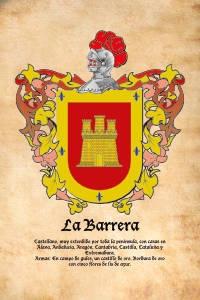 Escudo heráldico del apellido LA BARRERA