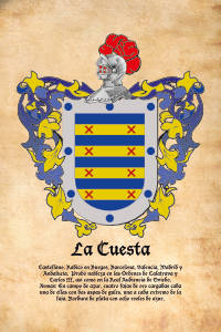 Escudo heráldico del apellido LA CUESTA