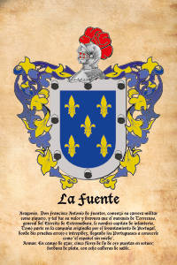 Escudo heráldico del apellido LA FUENTE