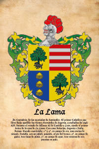 Escudo heráldico del apellido LA LAMA