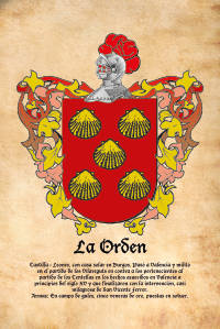 Escudo heráldico del apellido LA ORDEN