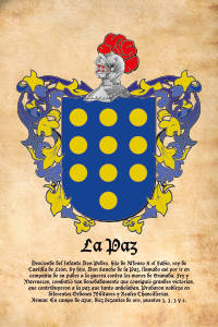 Escudo heráldico del apellido LA PAZ